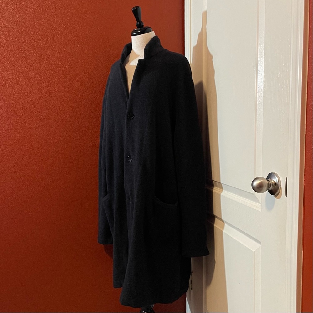 James Perse Women’s Black Fine‎ Merino Wool 3 Button Front Long Cardigan Sweater